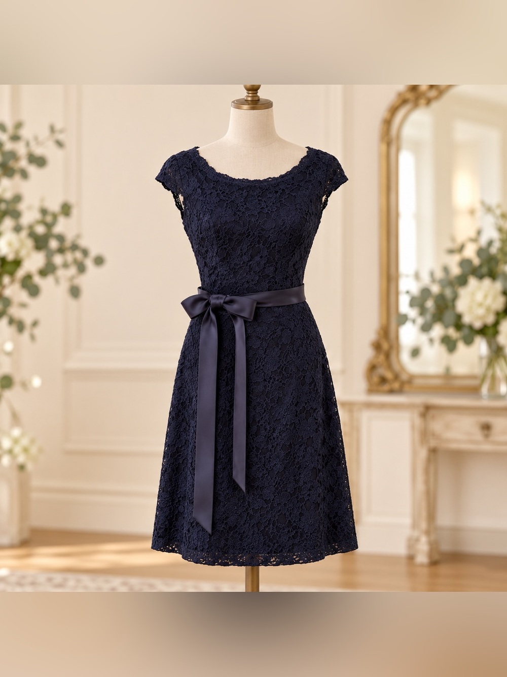 Kennedy Blue Navy Lace Bridesmaid Cocktail Dress Size 10